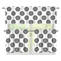 Dartboard Pattern Print 3 Piece Kitchen Curtains