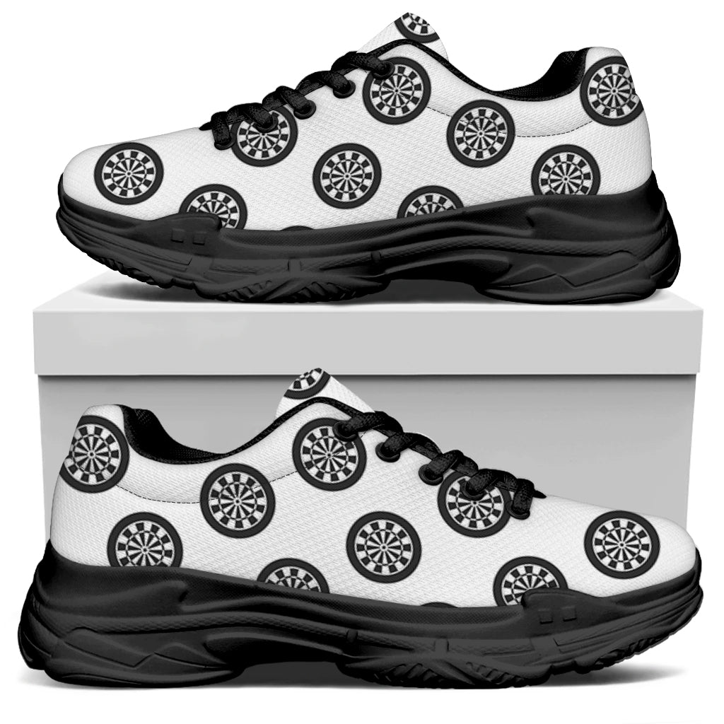 Dartboard Pattern Print Black Chunky Shoes