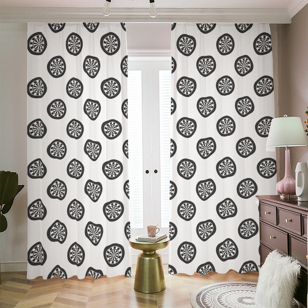 Dartboard Pattern Print Blackout Pencil Pleat Curtains