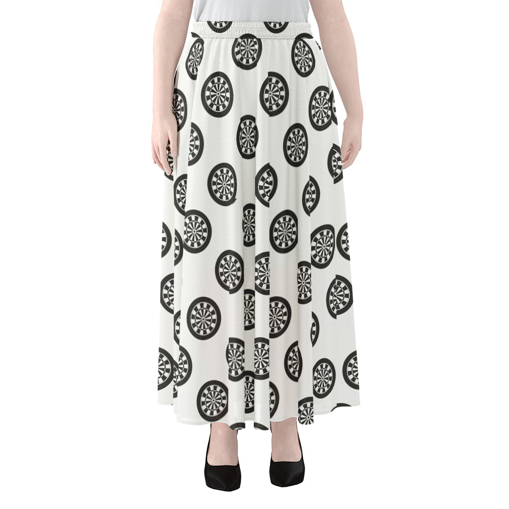 Dartboard Pattern Print Chiffon Maxi Skirt
