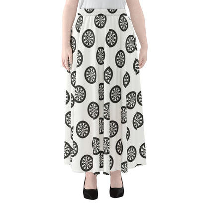 Dartboard Pattern Print Chiffon Maxi Skirt