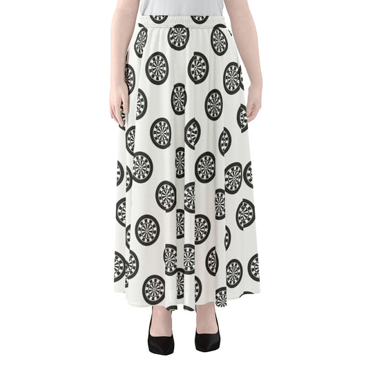 Dartboard Pattern Print Chiffon Maxi Skirt