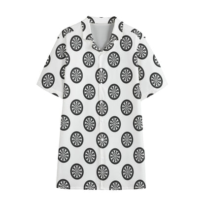Dartboard Pattern Print Cotton Hawaiian Shirt