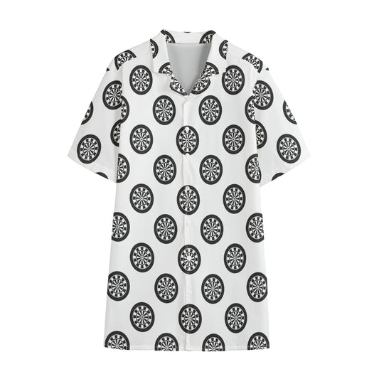 Dartboard Pattern Print Cotton Hawaiian Shirt