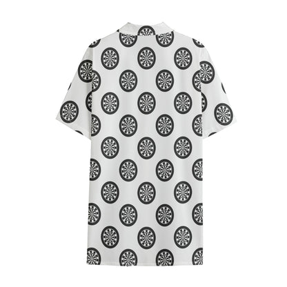 Dartboard Pattern Print Cotton Hawaiian Shirt