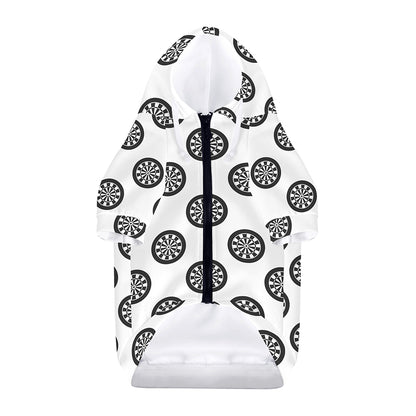 Dartboard Pattern Print Dog Zip Up Hoodie