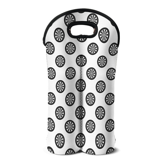 Dartboard Pattern Print Double Neoprene Wine Tote
