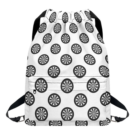 Dartboard Pattern Print Drawstring Backpack