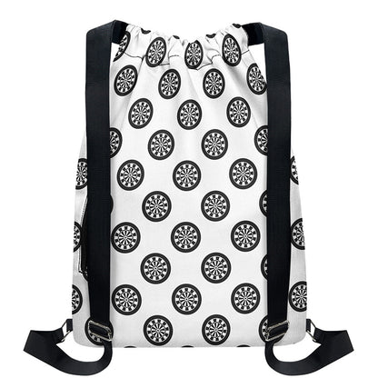 Dartboard Pattern Print Drawstring Backpack