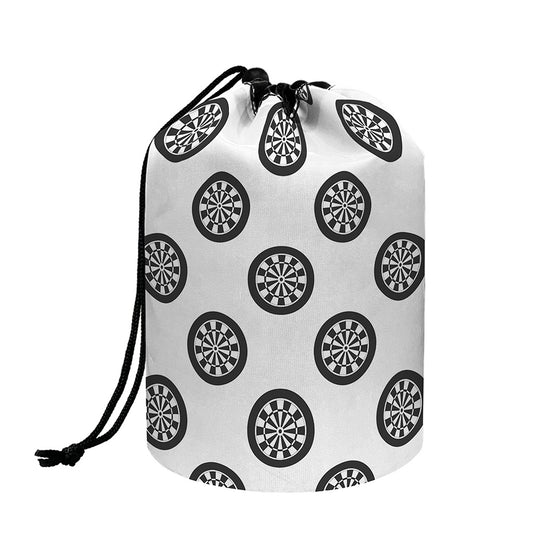 Dartboard Pattern Print Drawstring Makeup Bag