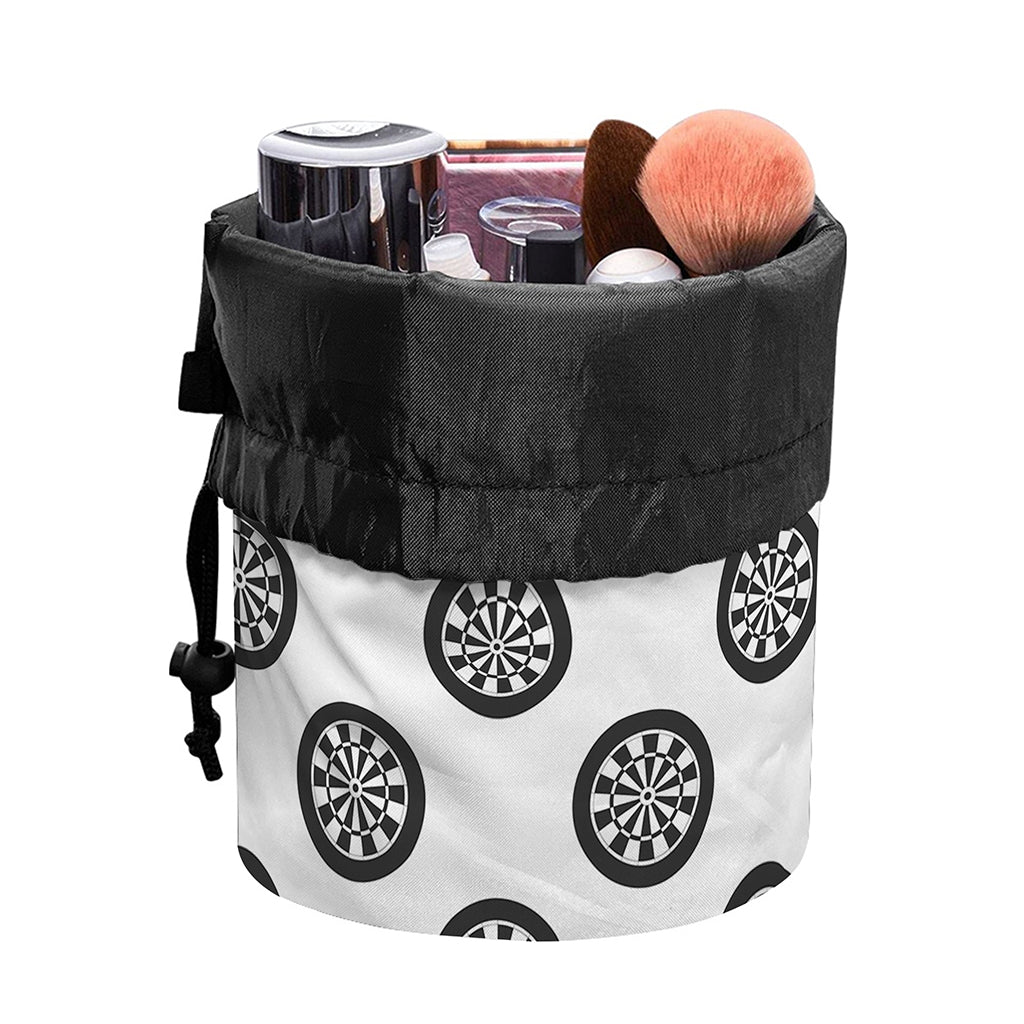 Dartboard Pattern Print Drawstring Makeup Bag