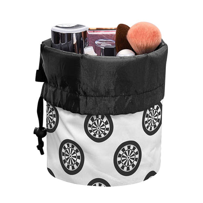 Dartboard Pattern Print Drawstring Makeup Bag
