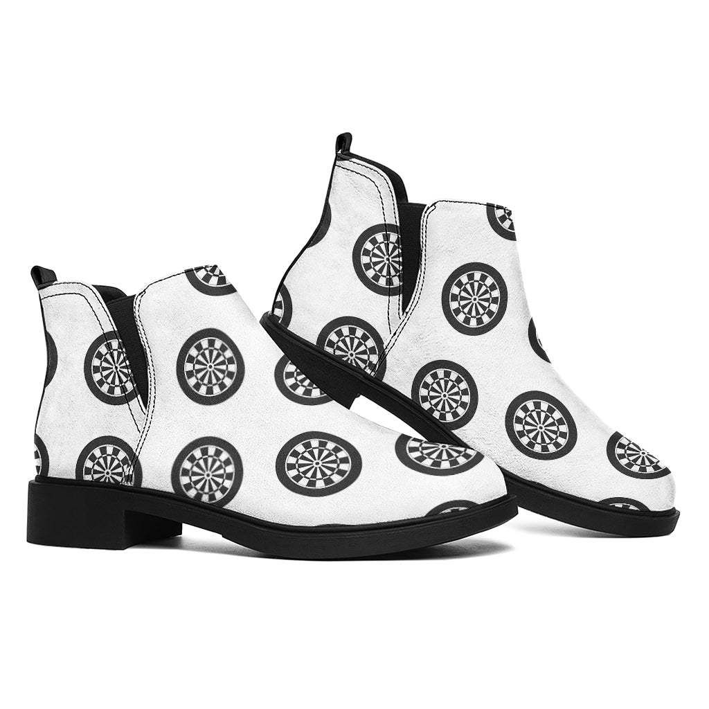 Dartboard Pattern Print Flat Ankle Boots