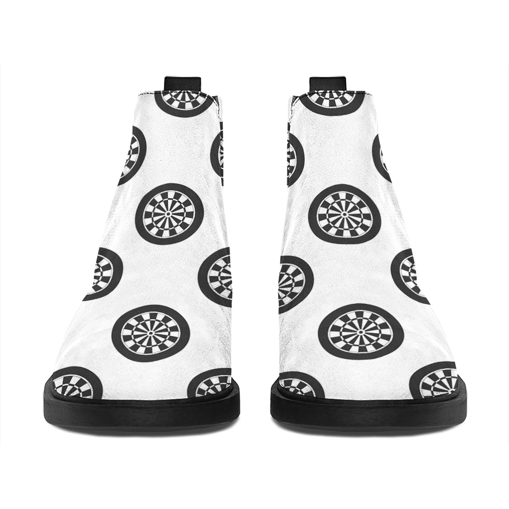 Dartboard Pattern Print Flat Ankle Boots