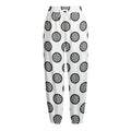 Dartboard Pattern Print Fleece Lined Knit Pants