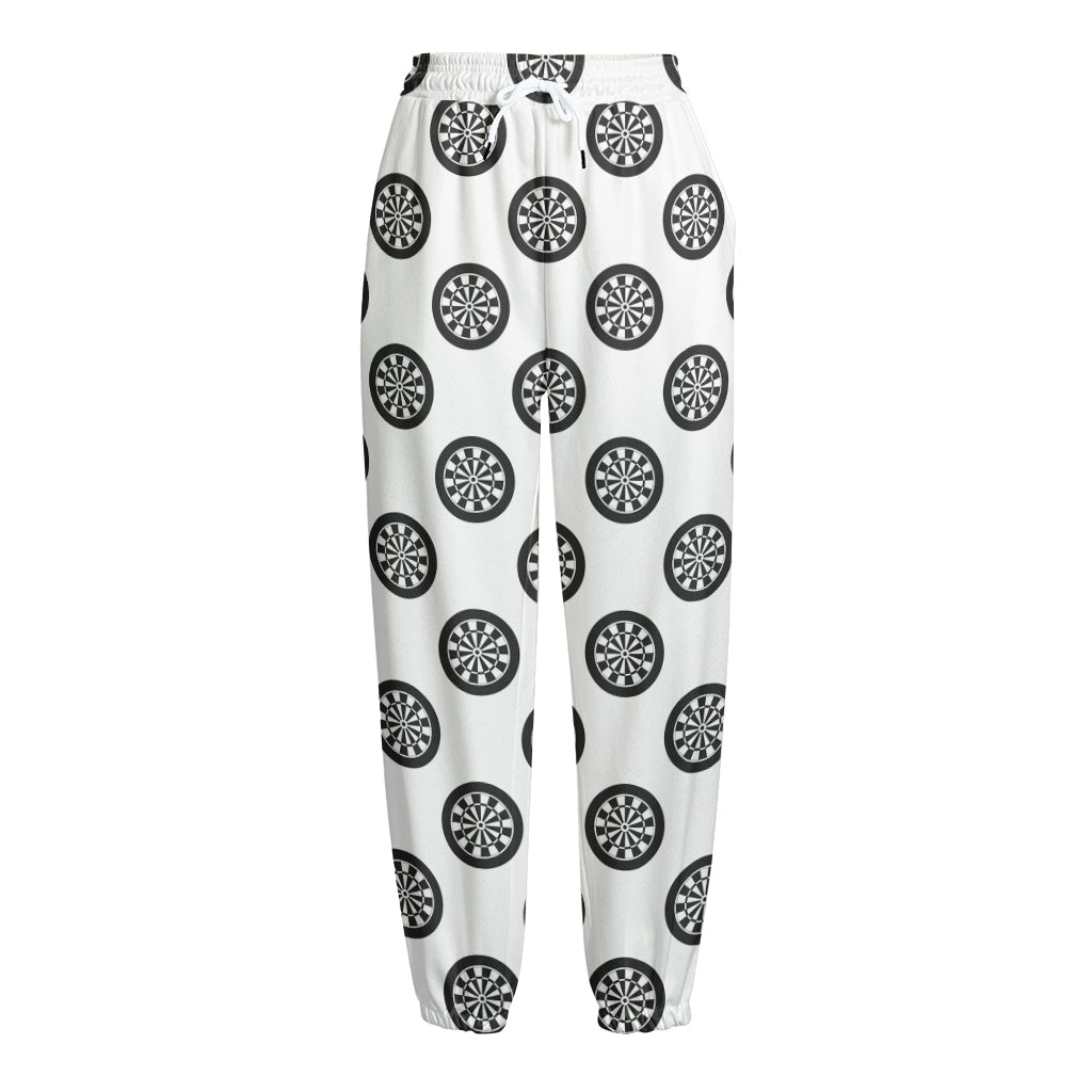 Dartboard Pattern Print Fleece Lined Knit Pants