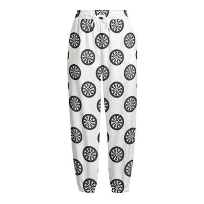 Dartboard Pattern Print Fleece Lined Knit Pants