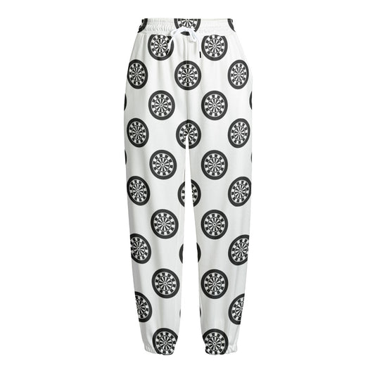 Dartboard Pattern Print Fleece Lined Knit Pants