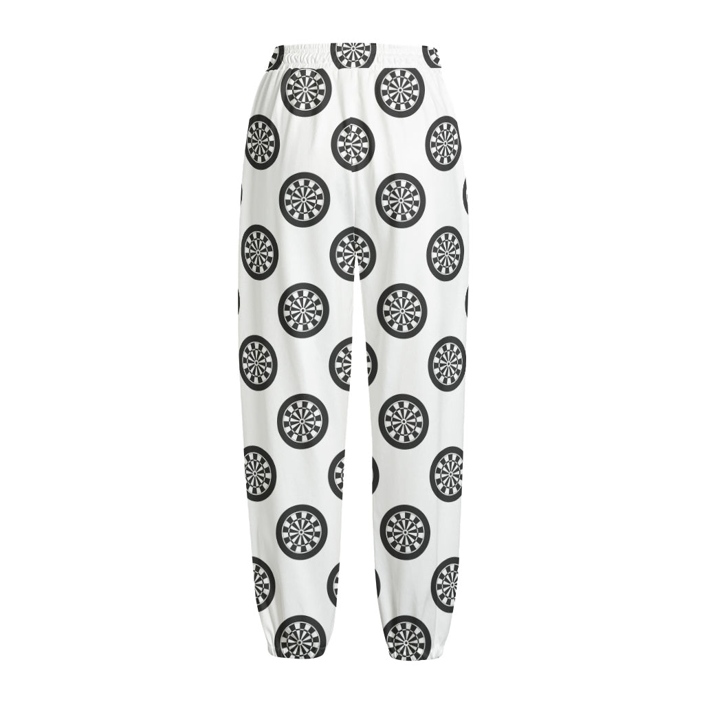 Dartboard Pattern Print Fleece Lined Knit Pants