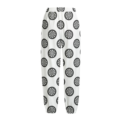 Dartboard Pattern Print Fleece Lined Knit Pants