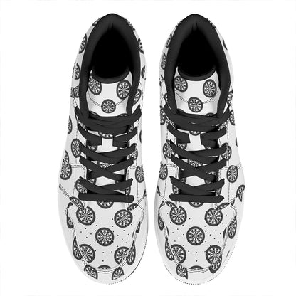 Dartboard Pattern Print High Top Leather Sneakers