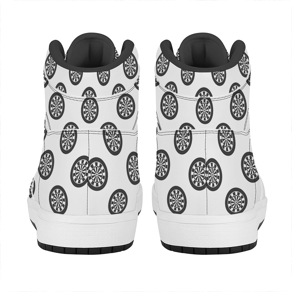 Dartboard Pattern Print High Top Leather Sneakers