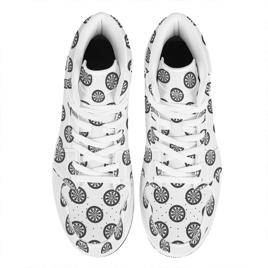 Dartboard Pattern Print High Top Leather Sneakers