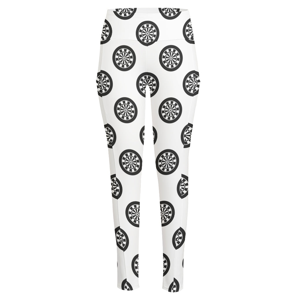 Dartboard Pattern Print High-Waisted Pocket Leggings