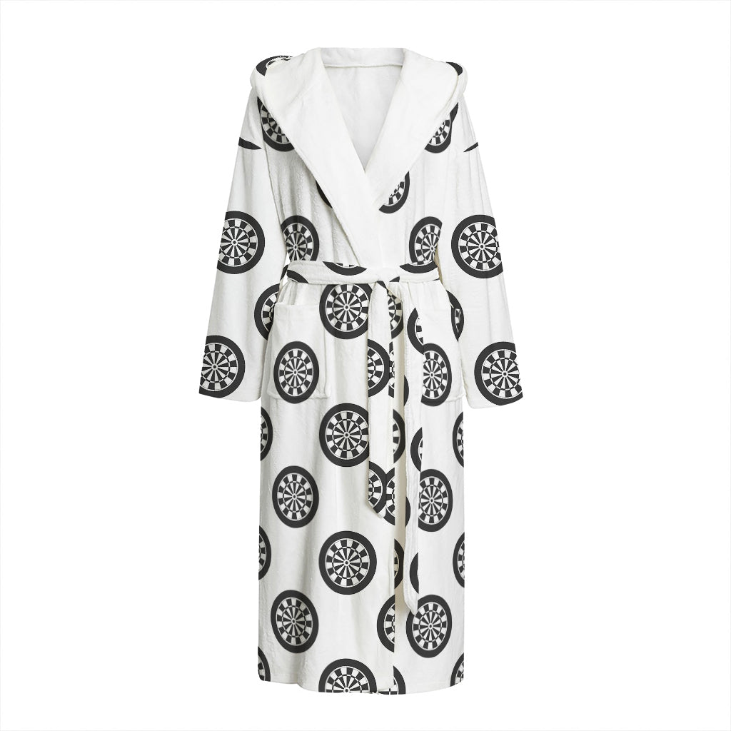 Dartboard Pattern Print Hooded Bathrobe