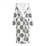 Dartboard Pattern Print Hooded Bathrobe
