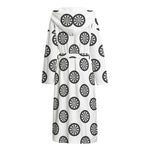 Dartboard Pattern Print Hooded Bathrobe