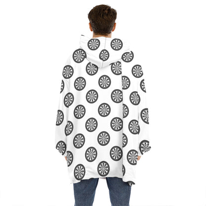 Dartboard Pattern Print Hoodie Blanket