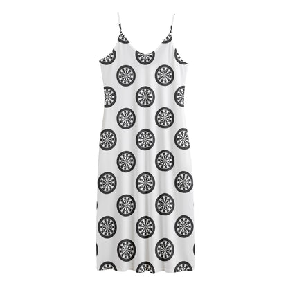 Dartboard Pattern Print Jersey Midi Cami Dress