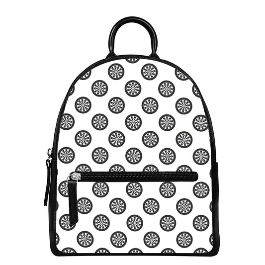 Dartboard Pattern Print Leather Backpack