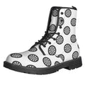 Dartboard Pattern Print Lace-Up Boots