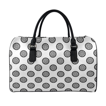 Dartboard Pattern Print Leather Duffle Bag