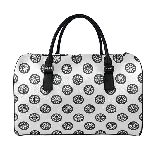 Dartboard Pattern Print Leather Duffle Bag