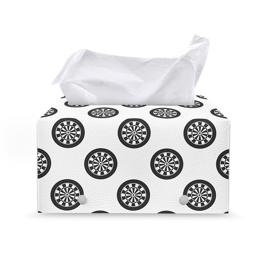 Dartboard Pattern Print Leather Tissue Box Cover