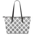 Dartboard Pattern Print Leather Tote Bag With Zipper