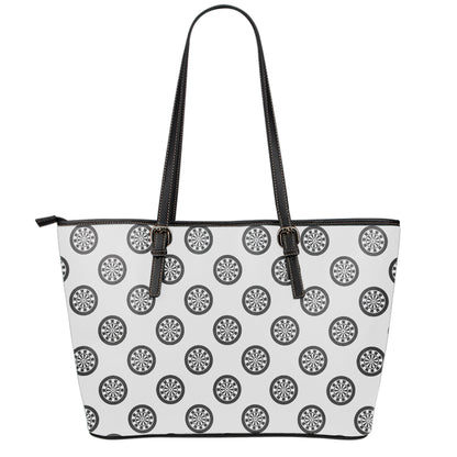 Dartboard Pattern Print Leather Tote Bag