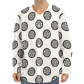 Dartboard Pattern Print Long Sleeve Baseball Jersey