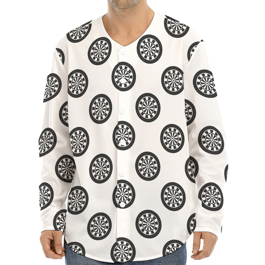 Dartboard Pattern Print Long Sleeve Baseball Jersey
