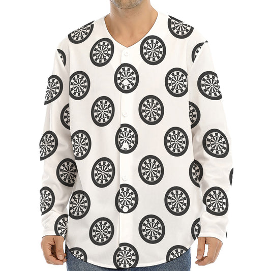 Dartboard Pattern Print Long Sleeve Baseball Jersey