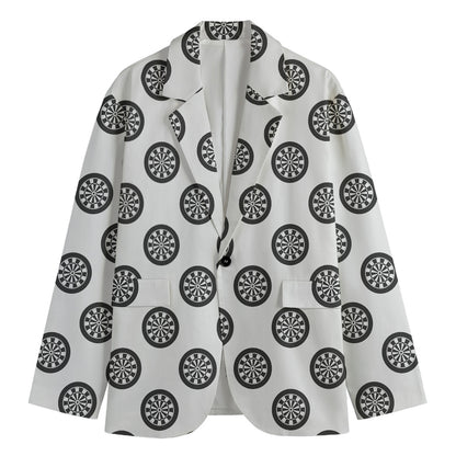Dartboard Pattern Print Men's Cotton Blazer