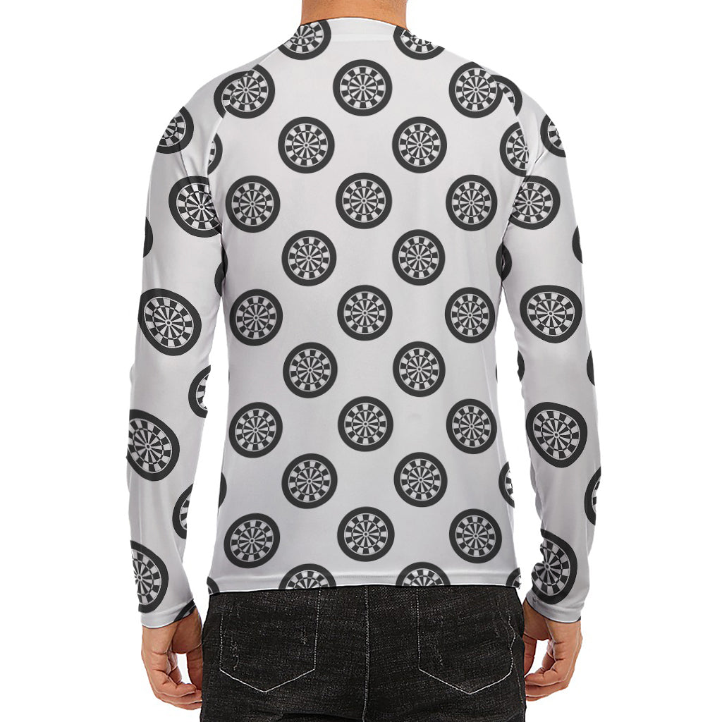 Dartboard Pattern Print Men's Long Sleeve Rash Guard