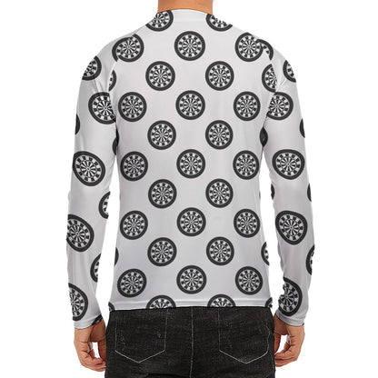Dartboard Pattern Print Men's Long Sleeve Rash Guard