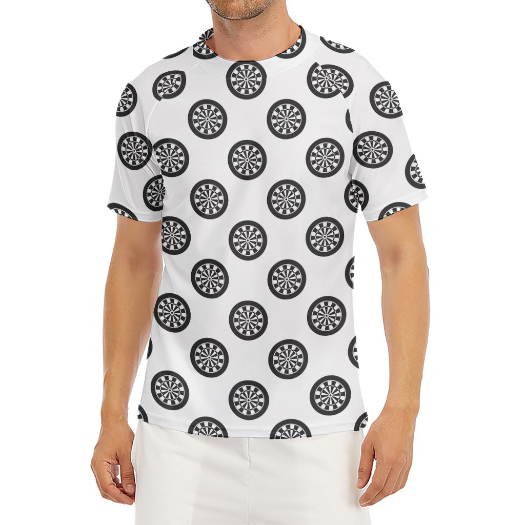 Dartboard Pattern Print Men's Short Sleeve Rash Guard