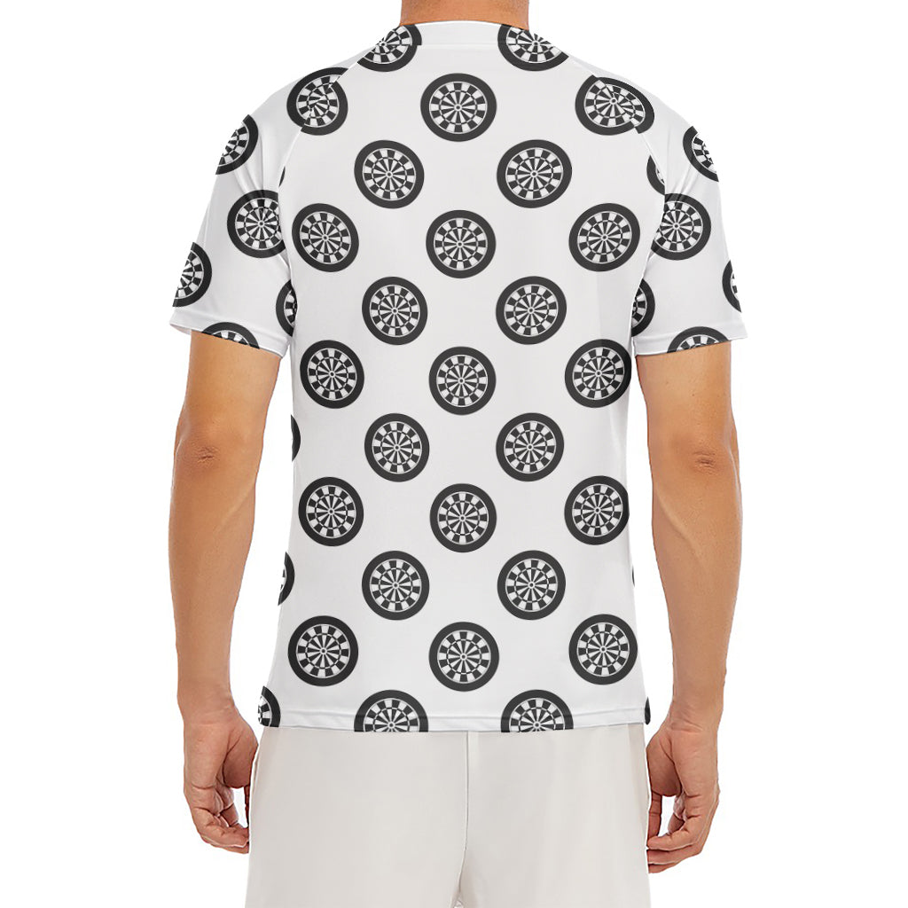 Dartboard Pattern Print Men's Short Sleeve Rash Guard