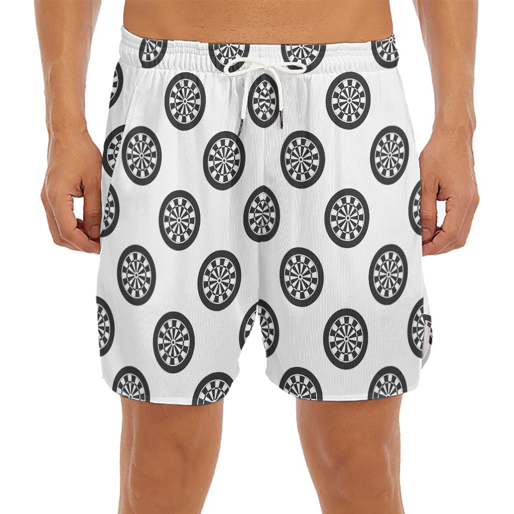 Dartboard Pattern Print Men's Split Running Shorts