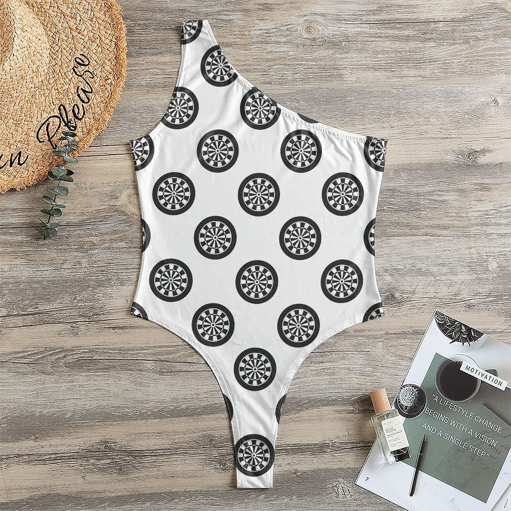 Dartboard Pattern Print One Shoulder Bodysuit